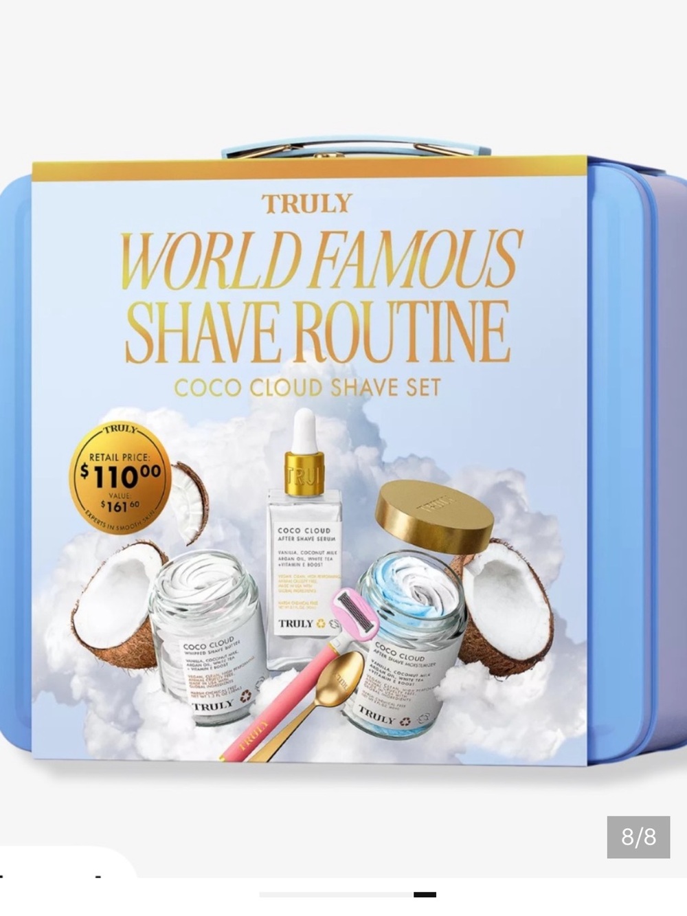 TRULY Coco Cloud Shave Set - Light Blue & Gold Accents